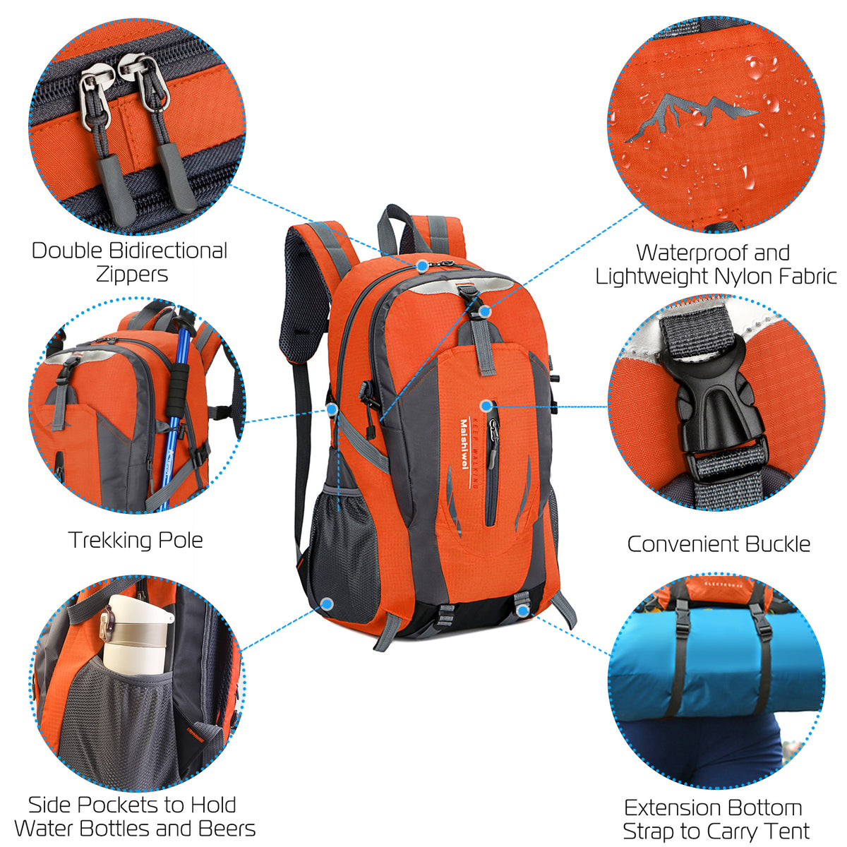 Hiking Daypack 36L – Waterproof Outdoor Travel Backpack – image 6