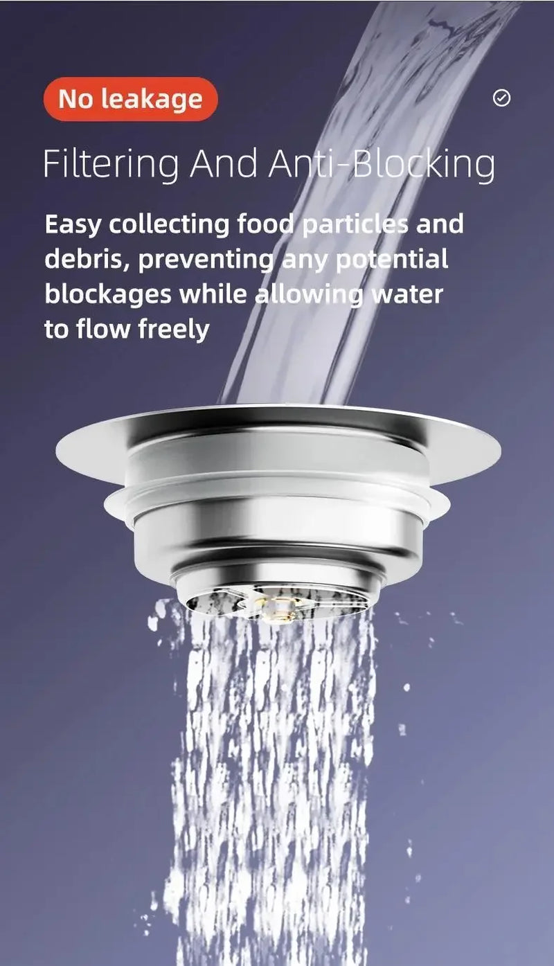 3-in-1 Stainless Steel Sink Strainer – Pop-Up Drain Stopper – image 5