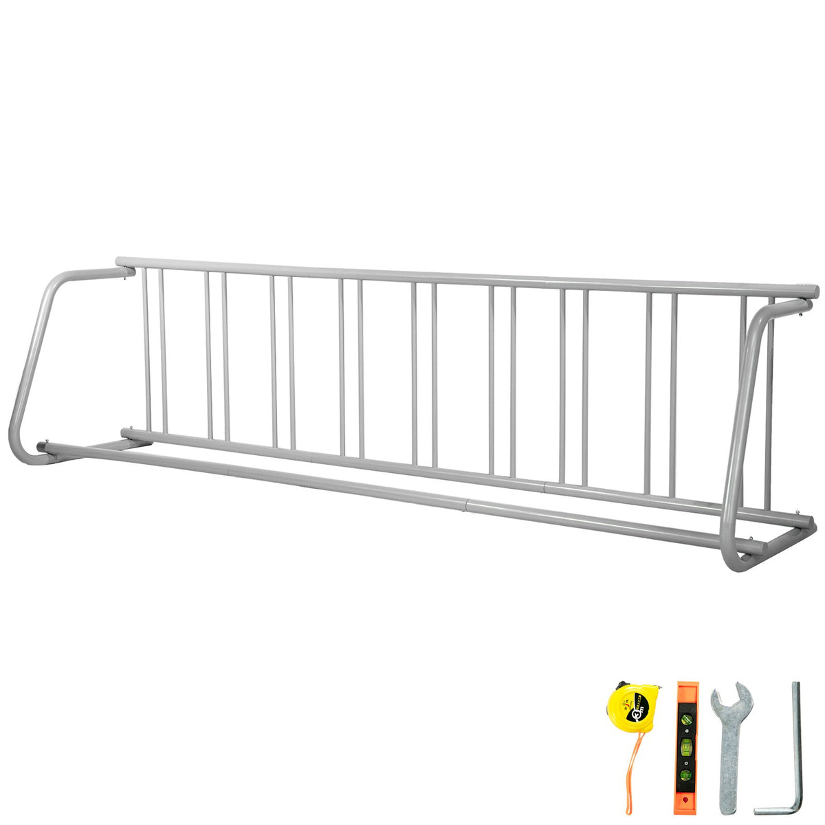 9 Bike Floor Bike Rack Galvanized Steel Grid Bicycle Parking Stand