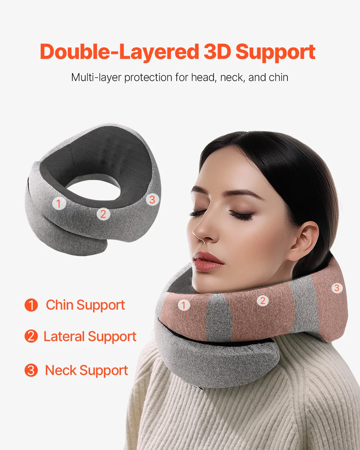 Travel Neck Pillow, Memory Foam with Eye Mask & Earplugs – image 2