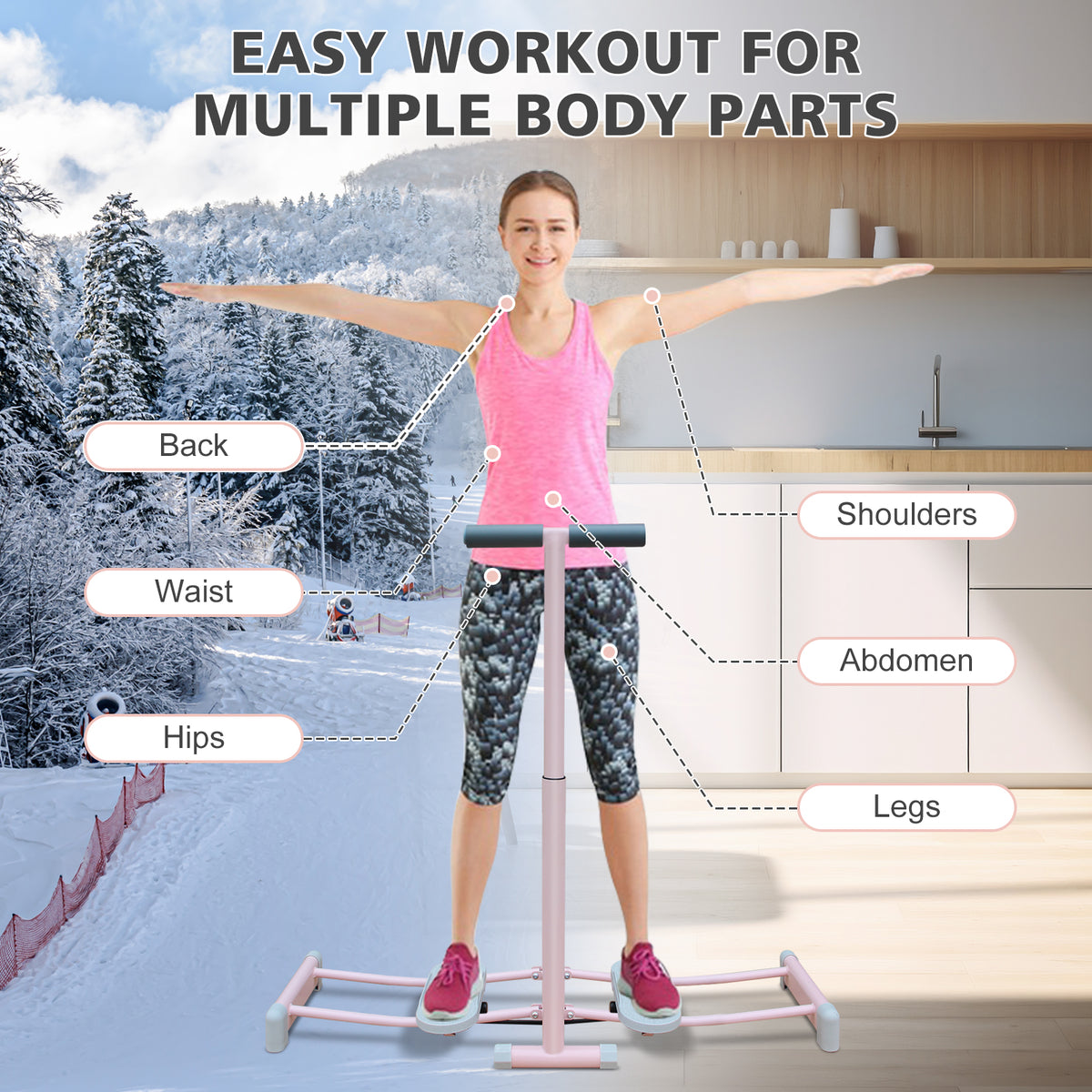 Ski Machine Trainer - Foldable Ski Simulator with Adjustable Handrails – image 6