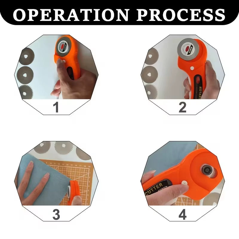 Rotary Cutter 45mm with 5 Replacement Blades and Safety Lock – image 6
