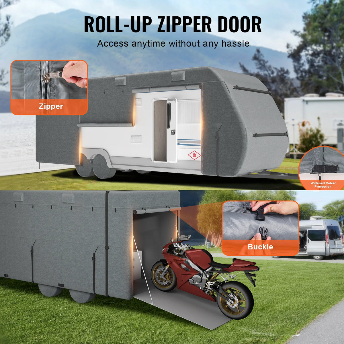 RV Cover for 28-31 ft Travel Trailers, 300D Oxford with Tire Covers – image 5
