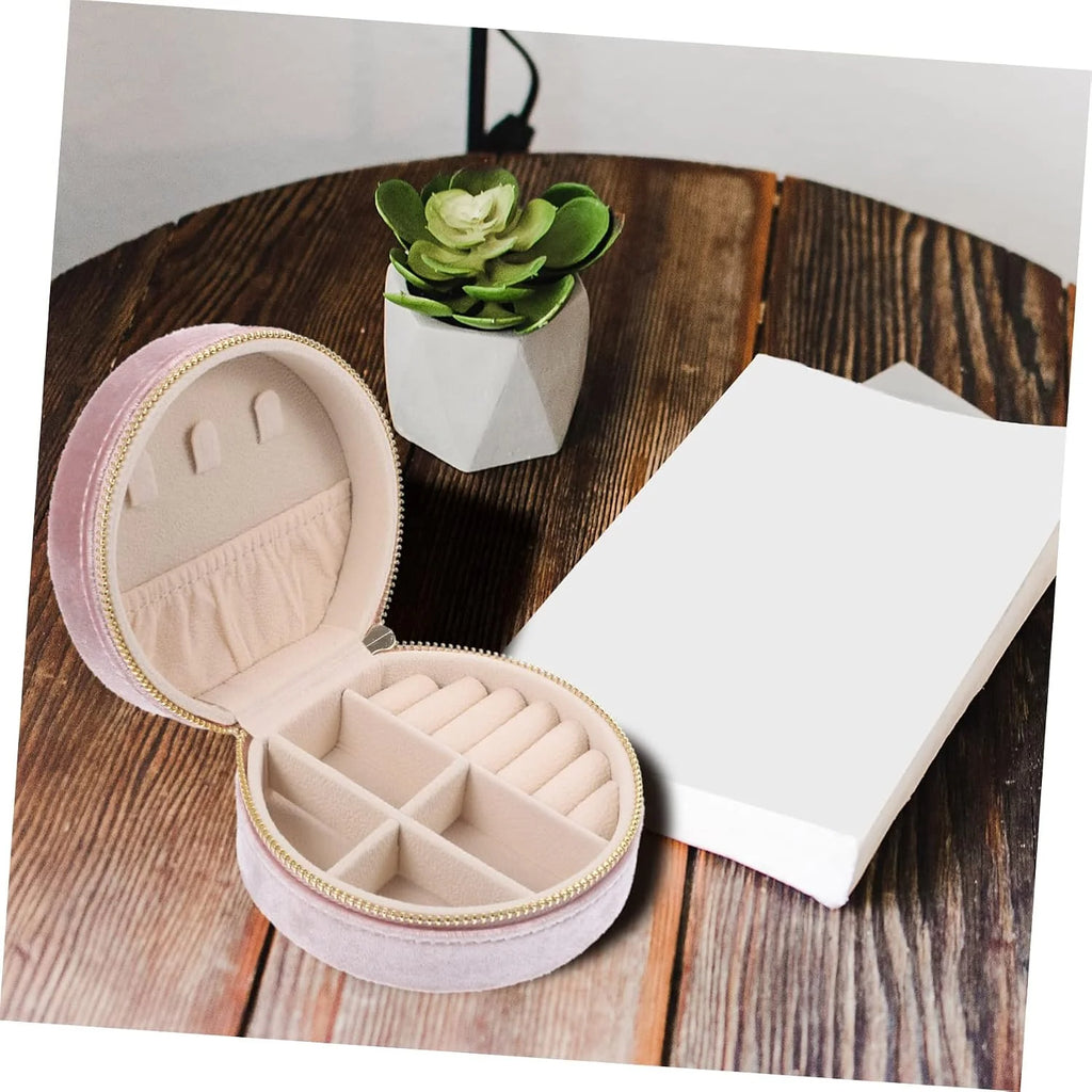 Travel Jewelry Box – Pink Portable Case for Rings & Earrings – image 4