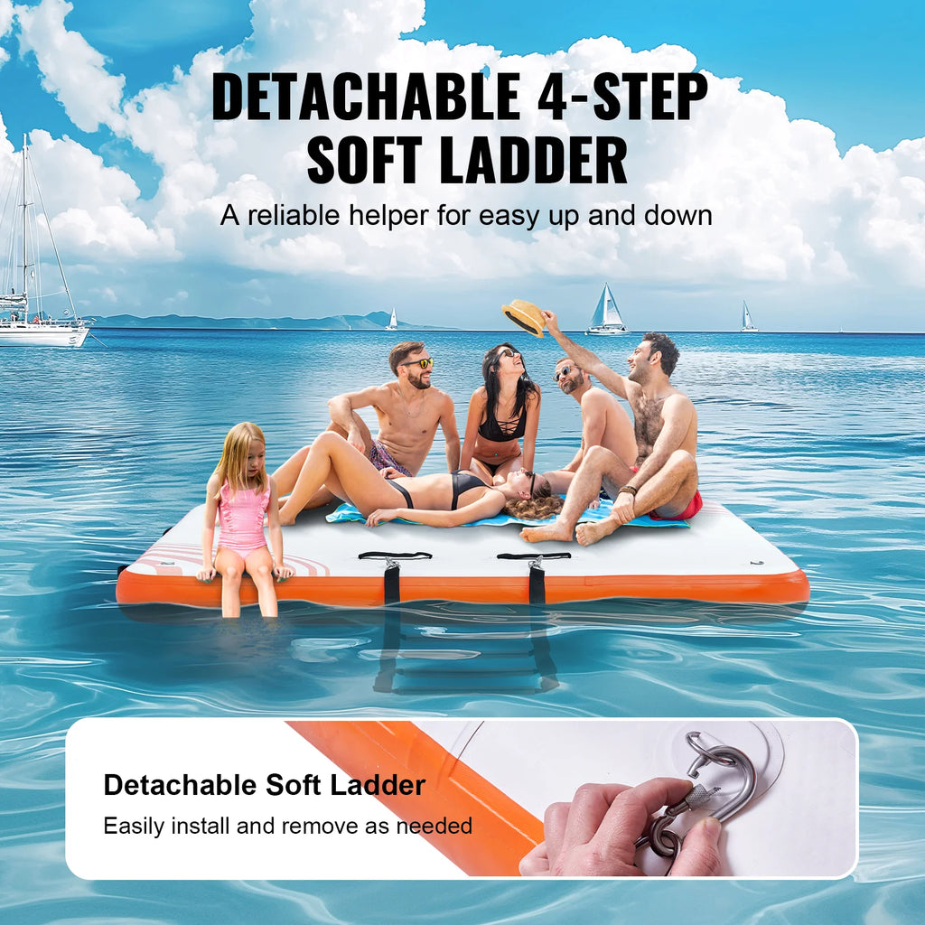 Inflatable Floating Dock 10 x 8 ft – Swim Platform with Ladder – image 5