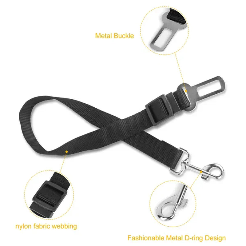 Dog Car Seat Belt Leash, Adjustable 2-Pack Pet Safety Tether – image 3