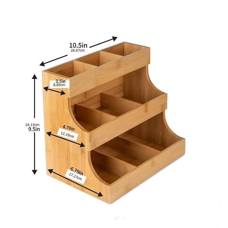 Tea Bag Organizer – Wooden Tea Storage Box Holds 180 Bags – image 2