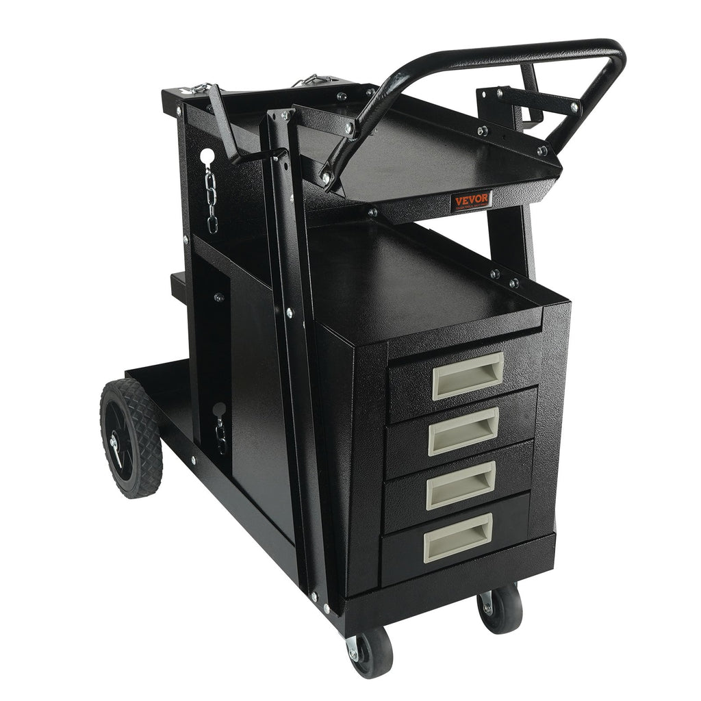 Welding Cart 2-Tier with 4 Drawers, 265 lb Capacity