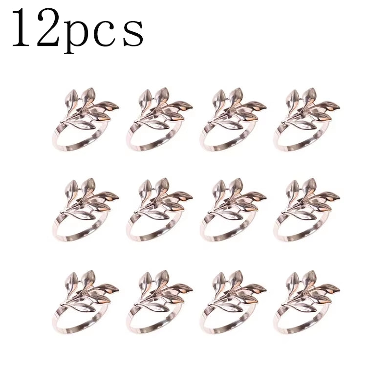 Napkin Rings – 12-Piece Metal Autumn Leaf Set – image 9