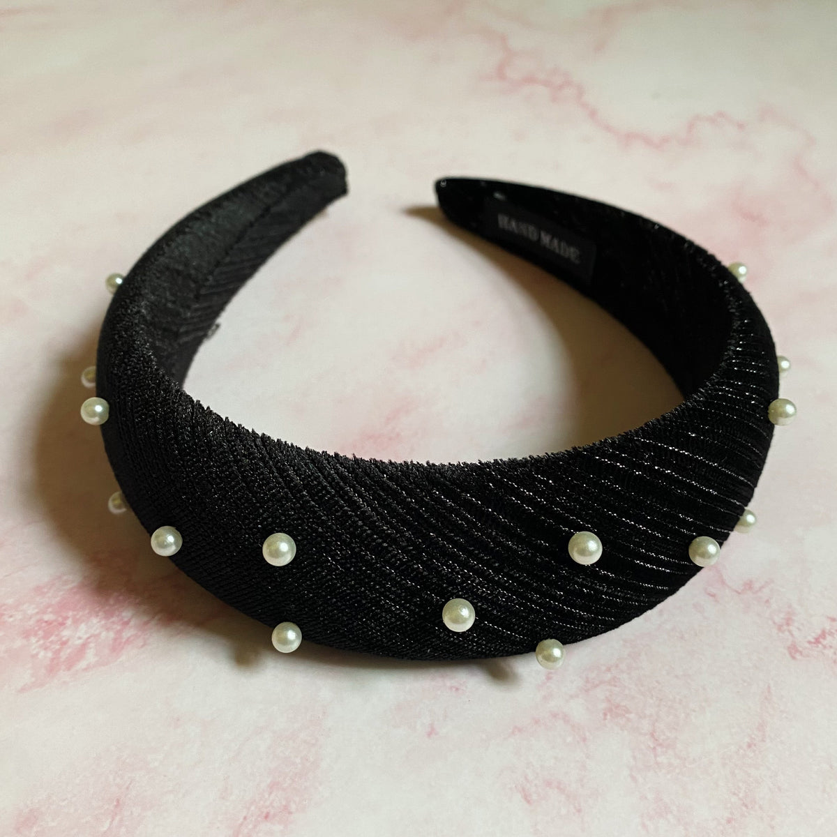 Velvet Pearl Headband – Padded Hair Band – image 3