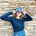 Fuzzy Bucket Hat - Checkered Faux Fur Winter Bucket Hat – image 4
