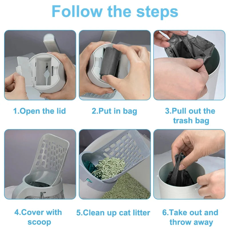 Cat Litter Scoop with Built-In Waste Holder and Refill Bags – image 6