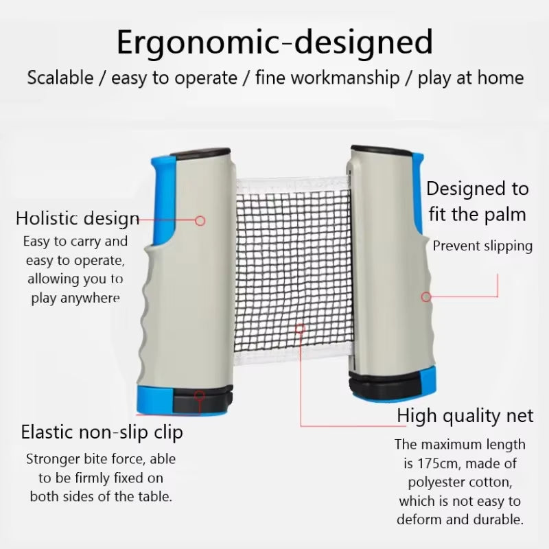Retractable Ping Pong Net, Portable Table Tennis Net up to 175 cm – image 3