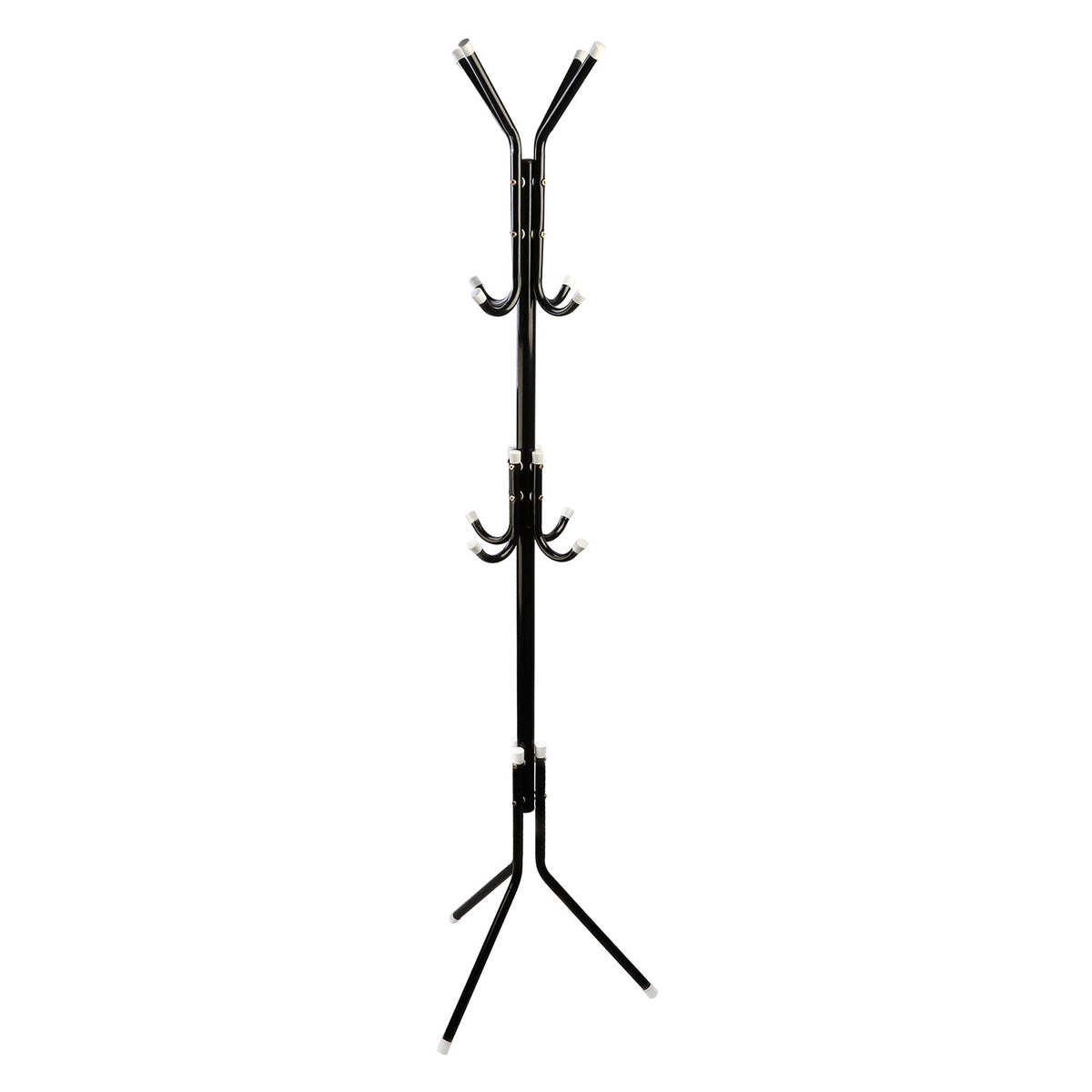 Standing Coat Rack, 8-Hook Metal Hat and Bag Tree, 3 Tiers – image 3