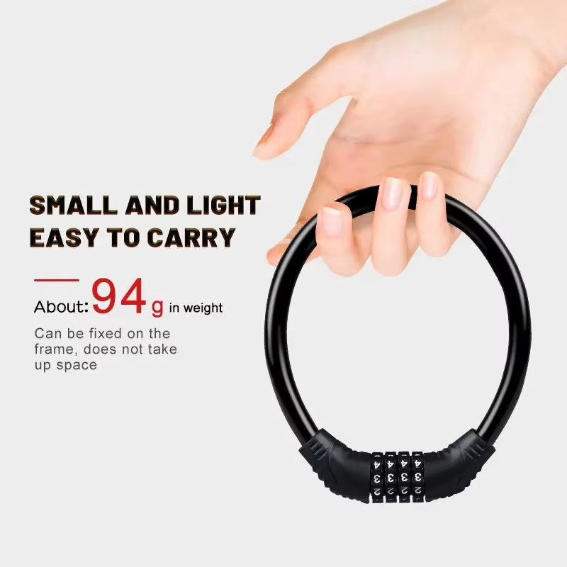 Bike Lock - 4-Digit Combination Cable Lock for Bicycle and Scooter – image 4