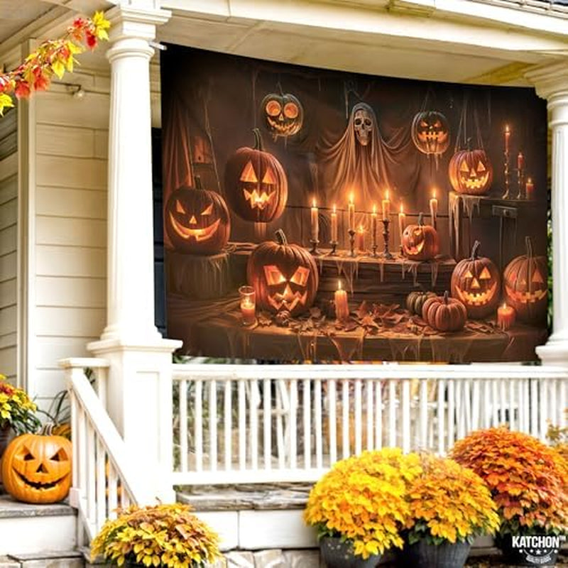 Halloween Backdrop – 72 x 44 in Spooky Skull Party Banner – image 6