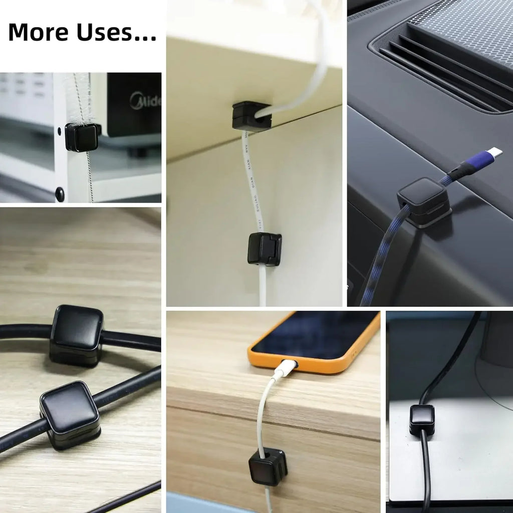 Magnetic Under-Desk Cable Clips Cord Organizer – image 6