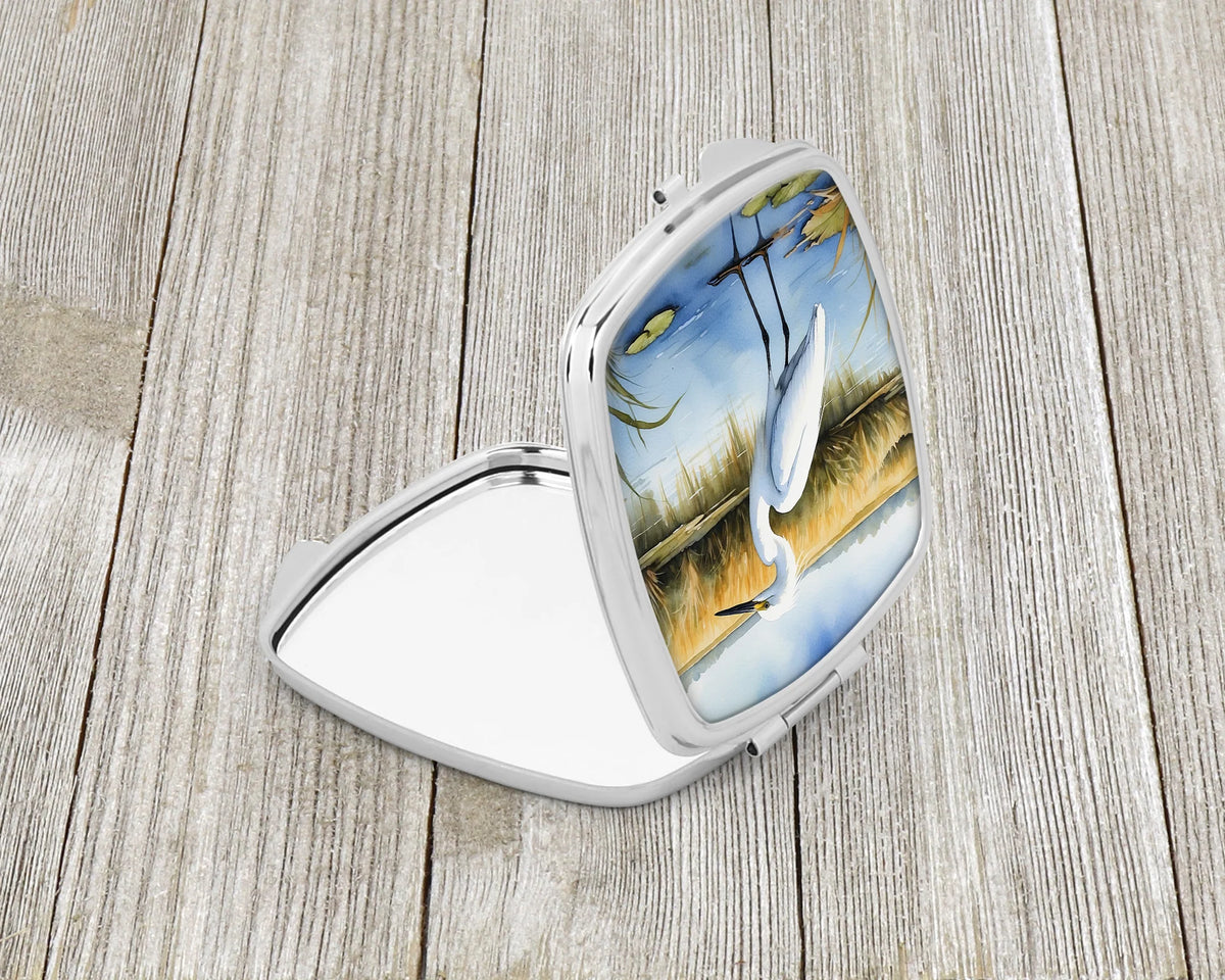 Snowy Egret Coastal Marsh Compact Mirror – image 2