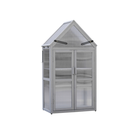 Wooden Mini Greenhouse Kit with Adjustable Shelves and Roof – image 3
