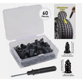 Tire Repair Plug Kit, 60 Screw-In Rubber Plugs with Driver