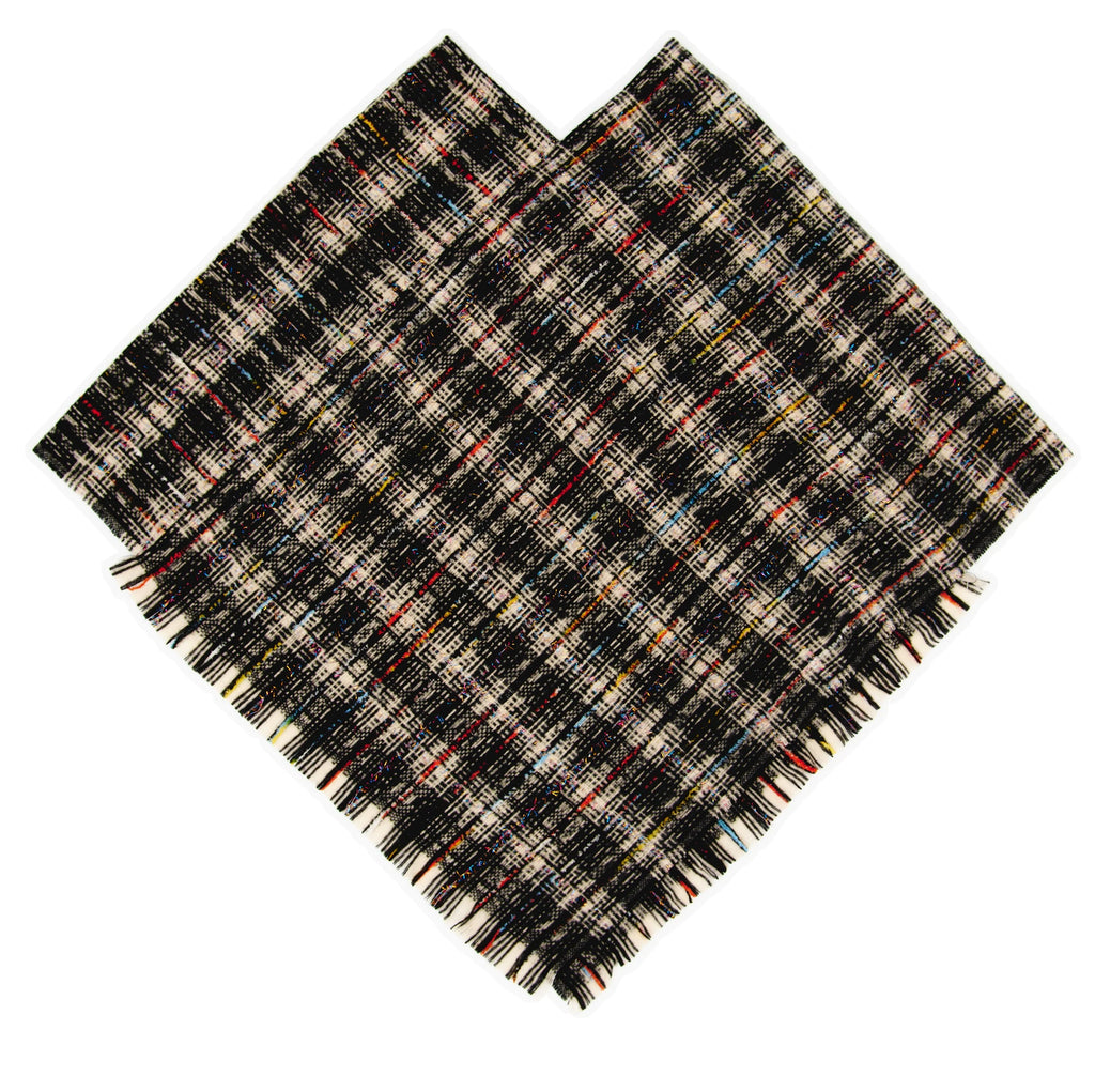 Plaid Tweed Poncho Wrap for Women – Ivory or Black – image 5