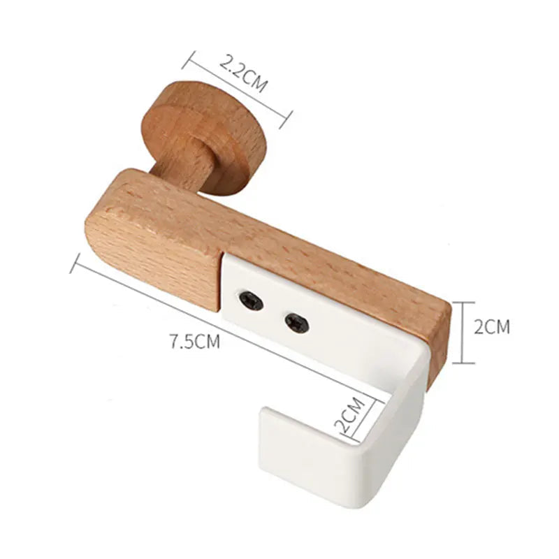 Over Cabinet Door Hook Rack Wood and Iron – image 6