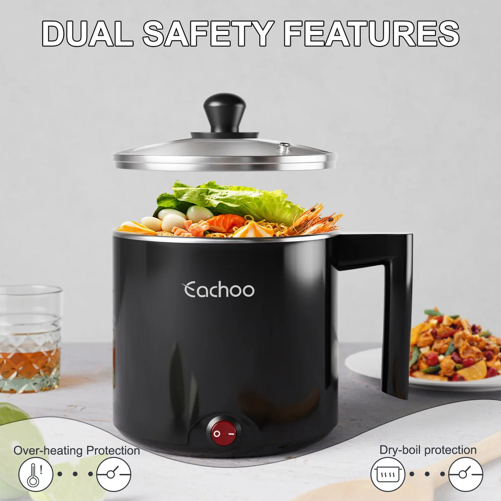 Electric Hot Pot 1.5L, 600W Mini Cooker with Stainless Steel Pot – image 6