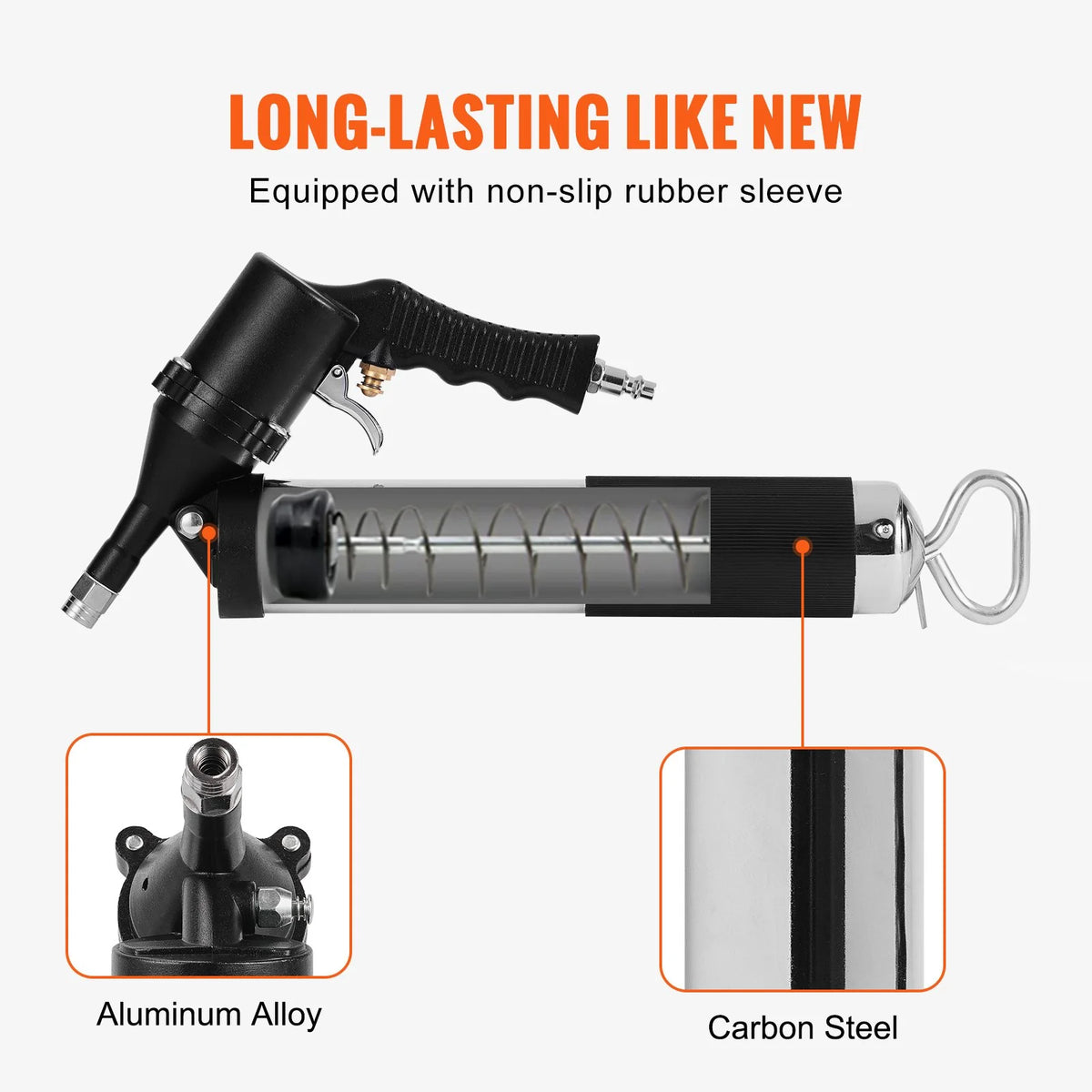 Pneumatic Grease Gun – Heavy Duty Air Grease Gun with 18.5 in Hose – image 8