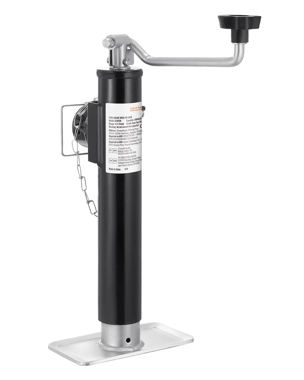 Trailer Jack 2000 lb Weld-On Swivel with Handle – image 11