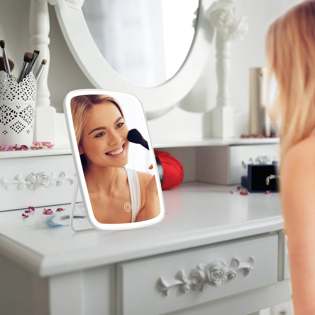 Lighted Makeup Mirror, Rechargeable LED Vanity Mirror, 3 Light Colors – image 9