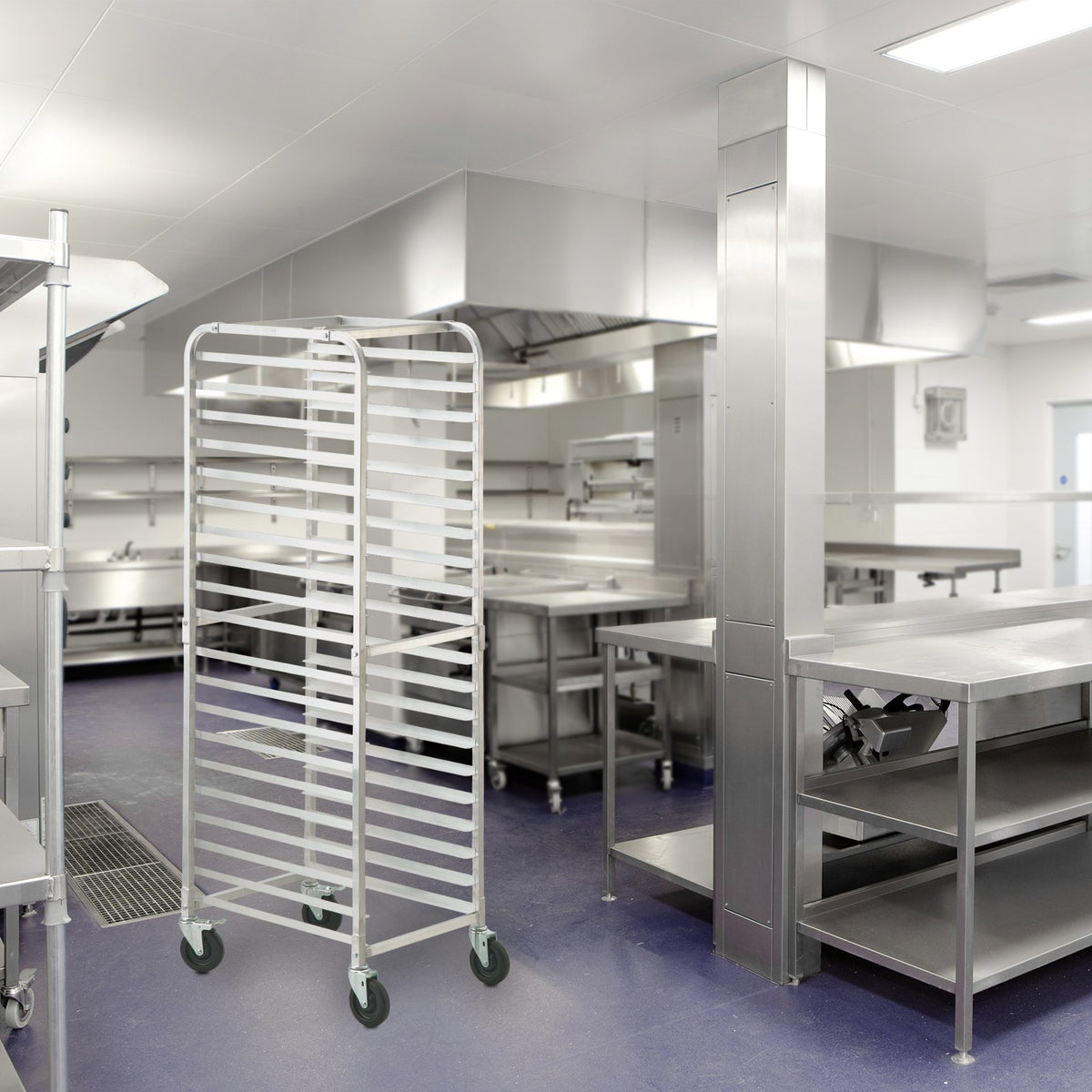 Bun Pan Rack 20-Tier, Aluminum Bakery Speed Rack with Brake Wheels – image 1