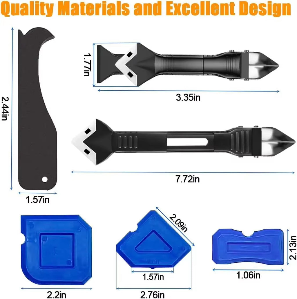 Caulk Remover Scraper Set - 5/9 Piece Sealant Finishing Tool Kit – image 3