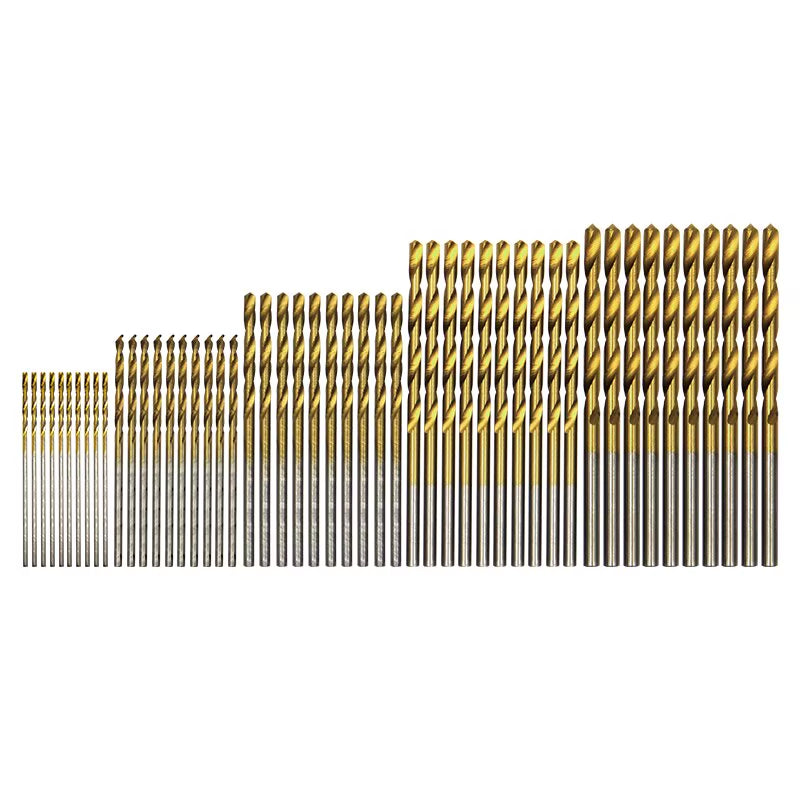 Mini Twist Drill Bit Set 50-Piece 1-3mm Titanium Coated HSS – image 7