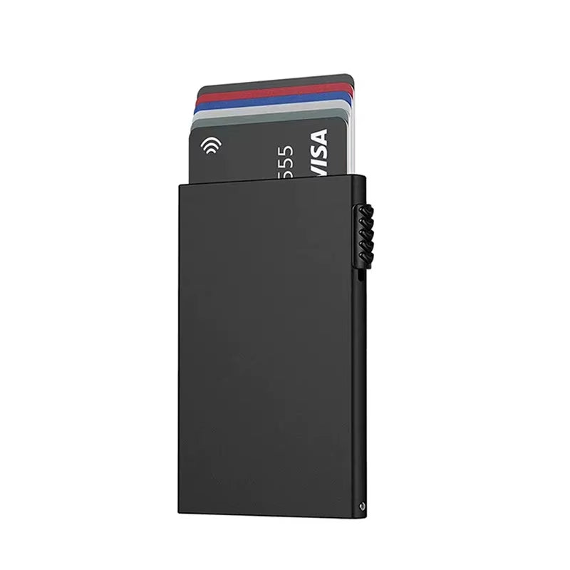 Pop-Up Card Holder Wallet Slim Minimalist Black