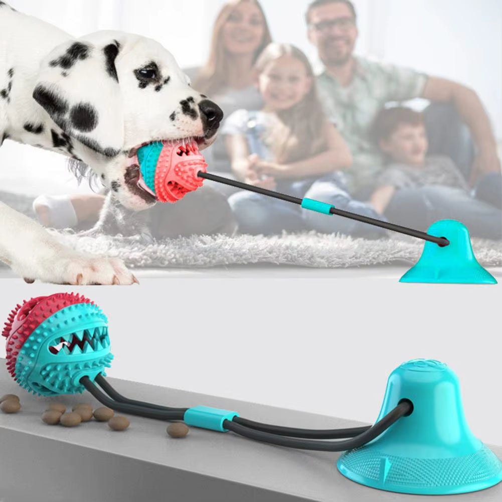 Suction Cup Dog Tug Toy - Chew Rope with Treat Ball – image 4