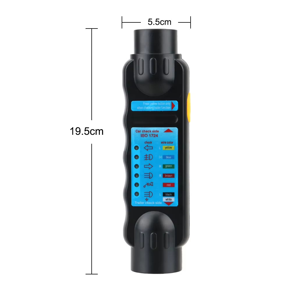 Trailer Light Tester 7-Pin, 12V Towing Wiring Plug Checker