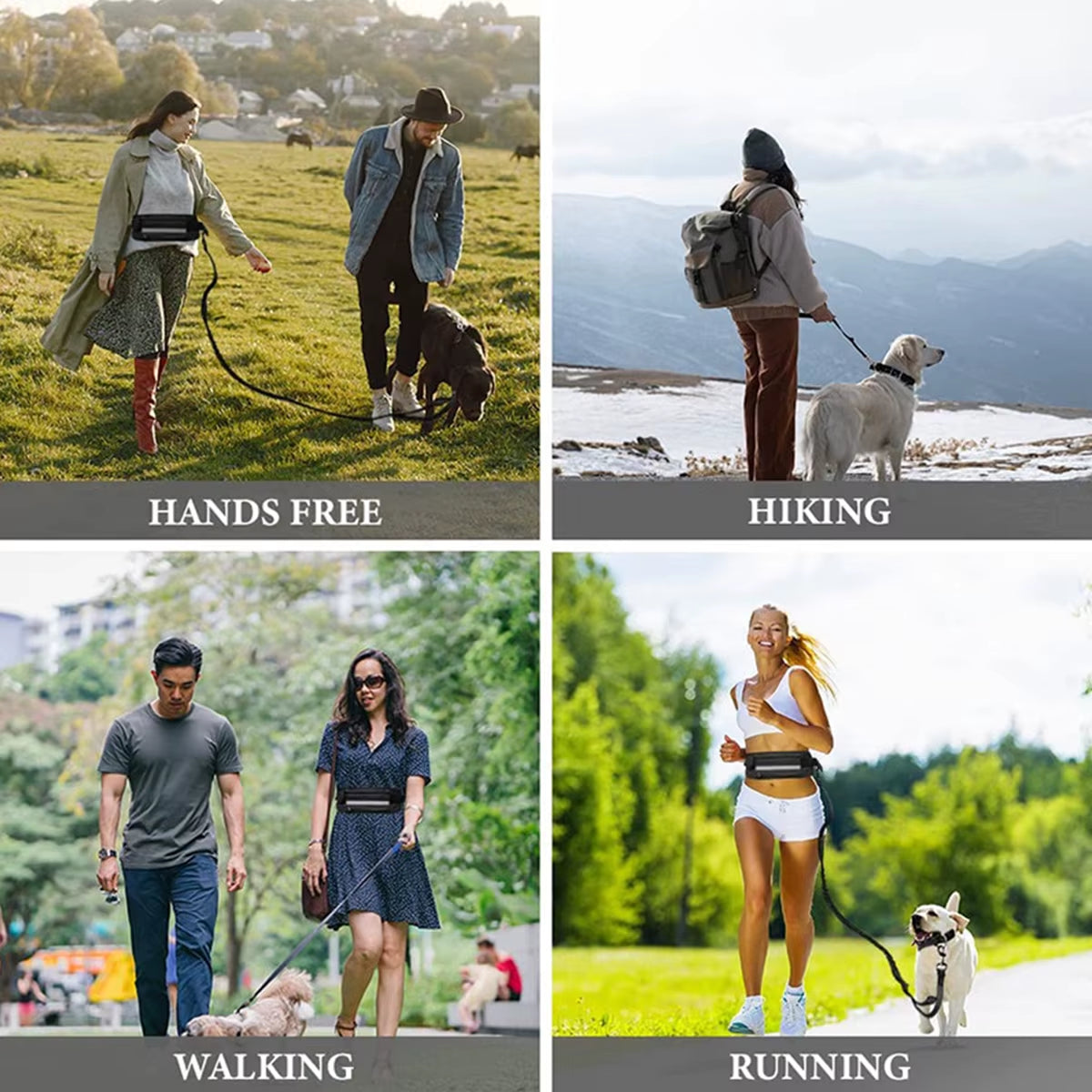 Hands-Free Dog Leash with Waist Bag - Reflective Bungee for Running – image 7