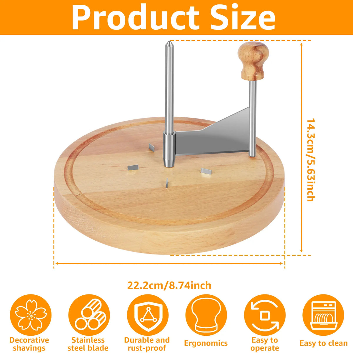 Cheese Curler, Rotary Stainless Steel Cheese and Chocolate Shaver – image 5