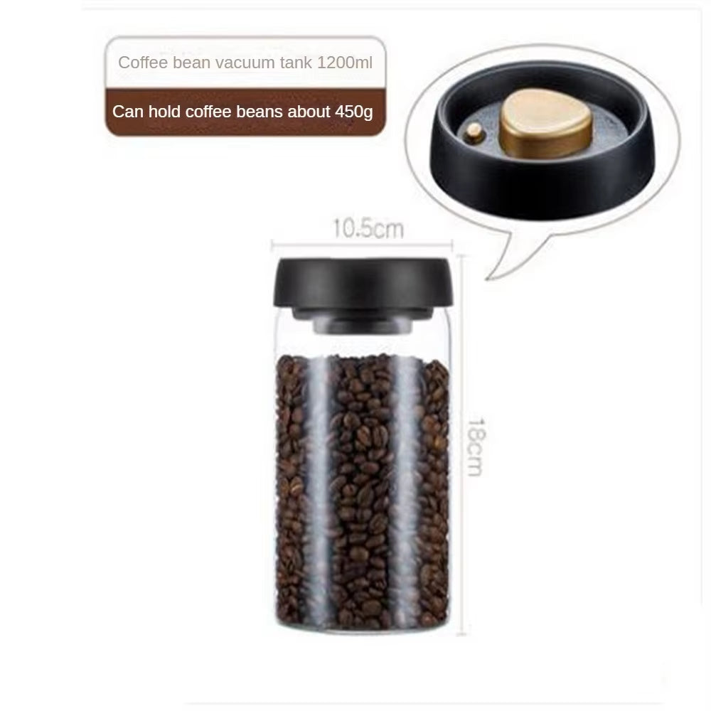 Coffee Canister - Airtight Glass Vacuum-Seal Bean Storage Jar – image 10