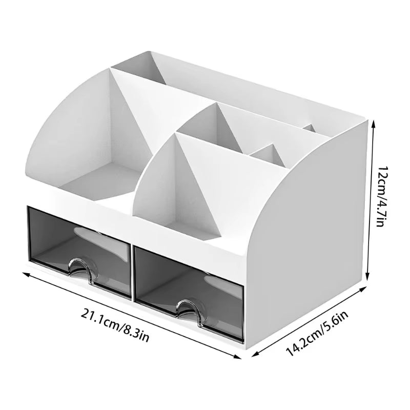 Desk Organizer Box with 6 Compartments and 2 Drawers – image 7