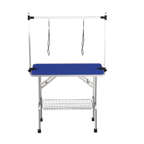 36 Inch Folding Dog Grooming Table with Adjustable Arm and Basket – image 2