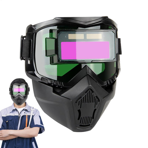 Auto Darkening Welding Helmet - Breathable Solar Welder Face Shield Hood