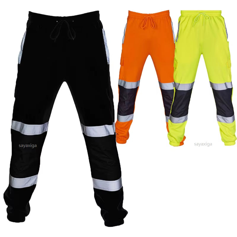 Work Hi-Vis Cargo Pants with Reflective Stripes, Multi-Pocket – image 2