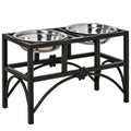 17" Double Stainless Steel Elevated Dog Bowl Feeding Station
