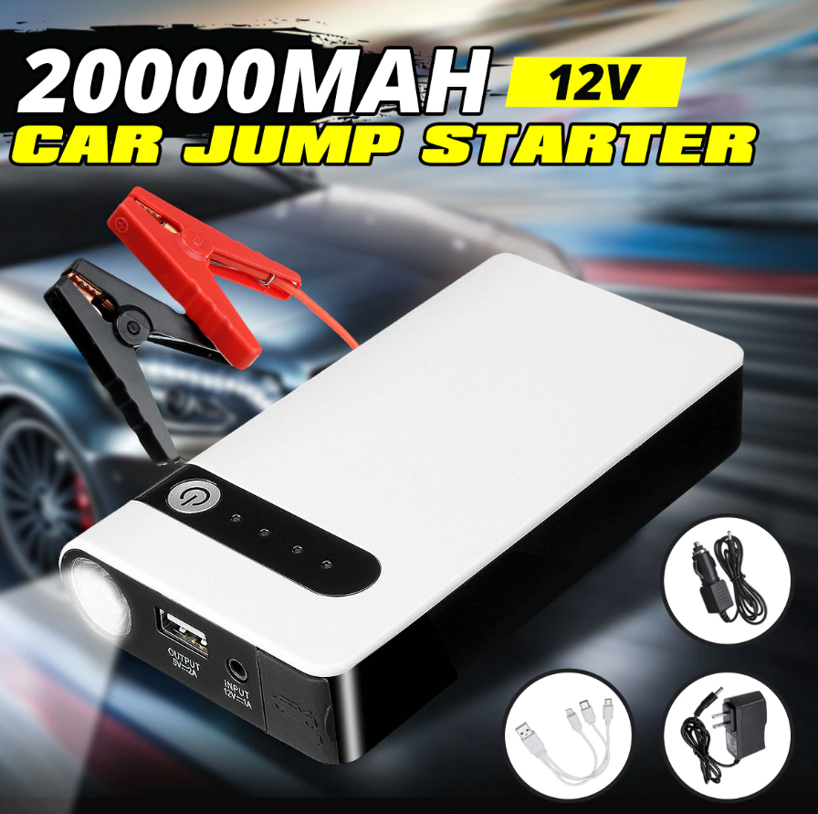 Car Jump Starter – 400A Peak, 20000mAh Power Bank with LED Light