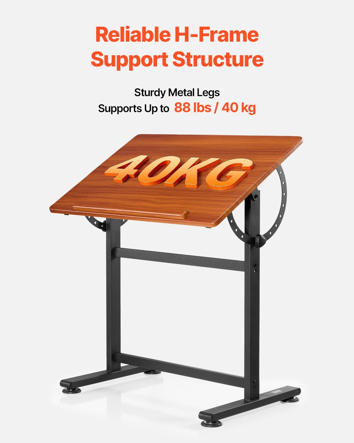 Adjustable Drafting Table with 0–90° Tilt Wooden Drawing Top – image 6