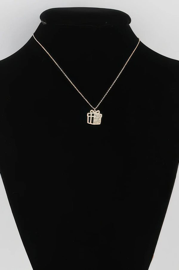 Gift Pendant Necklace - Merry & Happy Holiday Jewelry