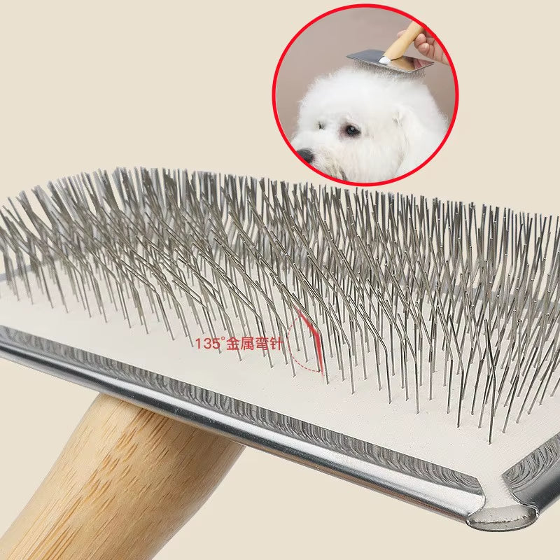 Wooden Dog Brush - Pet Massage Grooming Brush – image 4