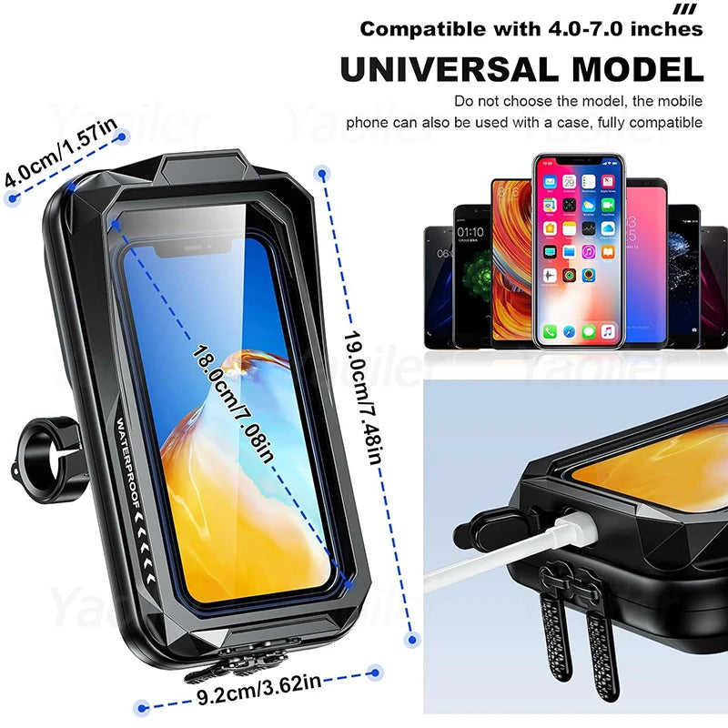 Waterproof Motorcycle Phone Holder with Sun Visor – image 3