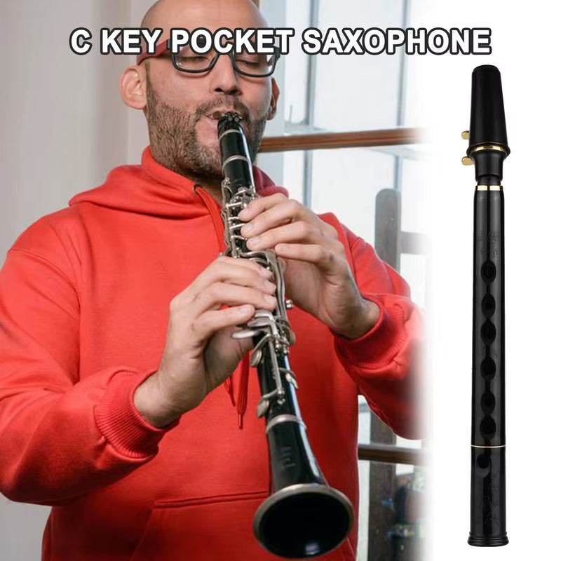 8-Hole Travel Pocket Saxophone in C Key with Alto Mouthpiece